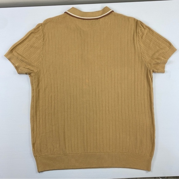 PJ PAUL JONES Men’s Knitted Polo Short Sleeve Textured Pullover Golf Shirt Sz XL - Picture 4 of 14